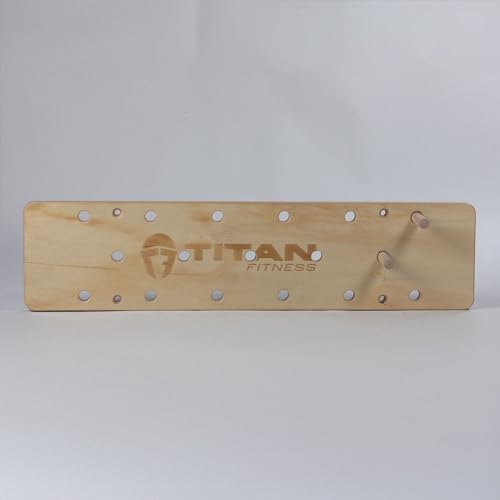 Titan Fitness 4 FT Climbing Pegboard, Wall-Mounted Climbing Board, Sturdy Birch Wood Pegboard Climbing Wall with Wooden Dowel Pegs, 17 Staggered Climbing Holes