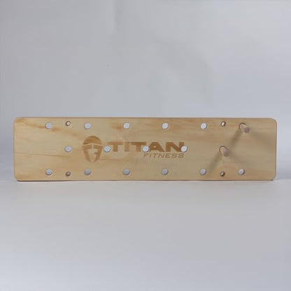 Titan Fitness 4 FT Climbing Pegboard, Wall-Mounted Climbing Board, Sturdy Birch Wood Pegboard Climbing Wall with Wooden Dowel Pegs, 17 Staggered Climbing Holes