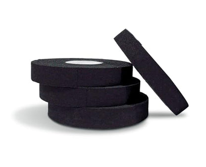 Premium Finger Tape Black (4-Rolls) 0.3 in x 45 ft | Cloth Cotton, Non-Slip, Extreme Quality Tape, No Residue | for BJJ, Judo, Grappling, MMA, Climbing, Crossfit | Hands & Toes |
