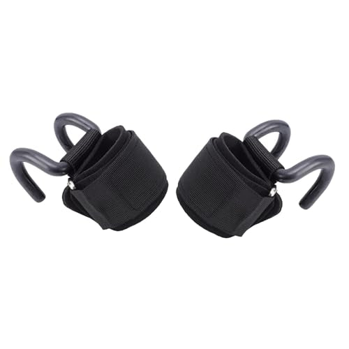 Keenso Weight Lifting Hook, 330lbs Load Bearing Fitness Wrist Strap, Adjustable Hand Grip Support for Deadlift Pull Up, with Rubber Dipped Metal Hook