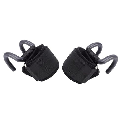 Weight Lifting Hook, 2 Pcs 330lbs Load Bearing Fitness Wrist Strap Hand Grip Support with Rubber Dipped Metal Hook, for Deadlift Pull Up Horizontal Bar Training
