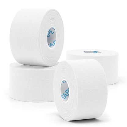 OK TAPE 4 Rolls White Athletic Tape, Sports Tape, Very Strong Easy Tear Wrist Ankle Tape, No Sticky Residue | Athletes, Medical, Athletic Trainers- 1.5inch x 15yards - color: White-4 Rolls, size: 15 yards