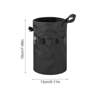 Climbing Chalk Bag Rock Climbing Gear | Gym Chalk Bag With Adjustable Waist Belt and Zippered Storage Pocket for Rock Bouldering Gymnastics Weightlifting Sports - color: Black