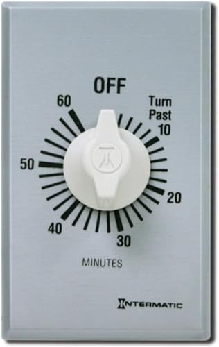 Intermatic SW60MK 60-Minute Spring Wound Timer - Energy-Saving Control for LED/CFL Lights - Versatile Usage for Fans, Motors, Heaters - No-Electricity Operation, Easy Installation