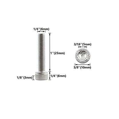 20 PCS Socket Head Cap Screws, TTZEZE 304 Stainless Steel Metric Machine Bolts Hex Socket Screw, Socket Drive Bright Finish Full Machine Threads for Shelf Chair Desk Install Repair (M6x25m) - color: M6, size: 25m
