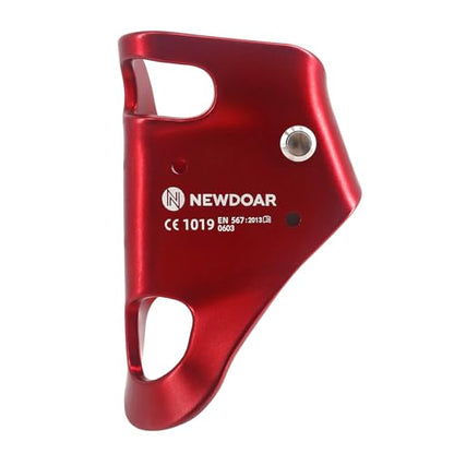 NewDoar Rock Climbing Chest Ascender Abdominal for Vertical Rope Climbing CE Certified Rope Clamp for 8~13MM Rope - color: Red
