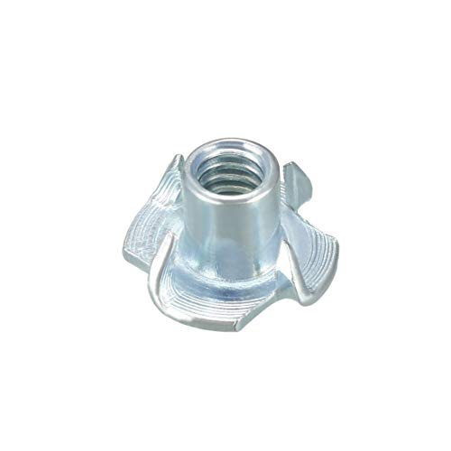uxcell 1/4"-20 4 Pronged Tee Nut T-Nut for Table Legs Rock Climbing Wall Woodwork Holds Wood Cabinetry 20Pcs