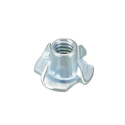 uxcell 1/4"-20 4 Pronged Tee Nut T-Nut for Table Legs Rock Climbing Wall Woodwork Holds Wood Cabinetry 20Pcs