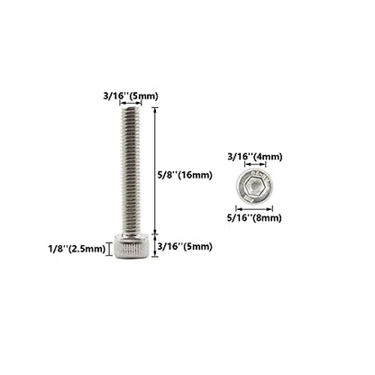20 PCS Socket Head Cap Screws, TTZEZE 304 Stainless Steel Metric Machine Bolts Hex Socket Screw, Socket Drive Bright Finish Full Machine Threads for Shelf Chair Desk Install Repair (M5x16mm) - color: M5, size: 16mm