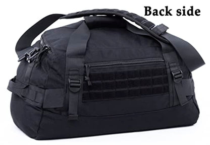 Tactical Duffle Bag MOLLE Gear Bag Carry on Travel Weekend Duffel Bag. Ideal for Hunting, Shooting Range, Law Enforcement, Camping, Travel and Viechle. 35L - color: Black