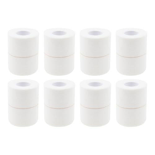 Adhesive Bandage Tape,ULIFESTAR Flexible Medical Bandage Wrap,Elastic Athletic Tape,Cotton Stretch Skin Sports Tape,Cohesive Bandage Wrap for Ankle,Knee (White, 7.5cm*4.5m/2.95inch*5Yard, 8 Rolls) - color: White, size: 7.5cm*4.5m/2.95inch*5Yard, 8 Rolls
