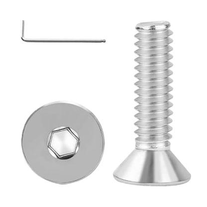 1/4-20x1 Flat Head Socket Cap Screws Bolts 30pcs HS/JXLS-03 | 304 Stainless Steel, UNC Coarse Full Thread, Equipped with Phillips Bit, for DIY, for Repair, Install Furniture Screws - size: 1/4-20x1"