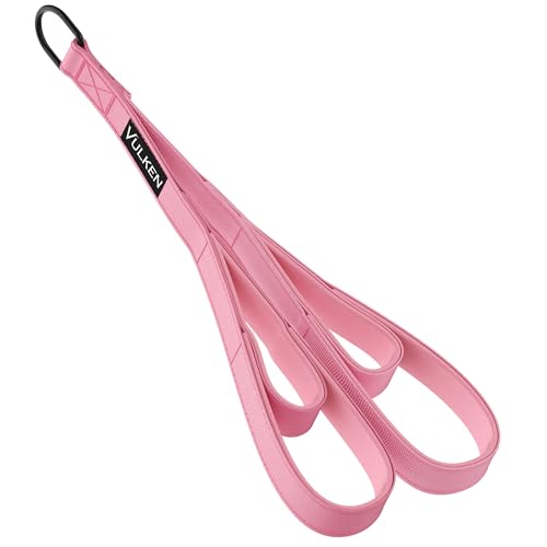Vulken Tricep Rope Cable Attachment. 28.7 Inch & 22 Inch Two Lengths Built in One Pull Down Rope - color: Pink