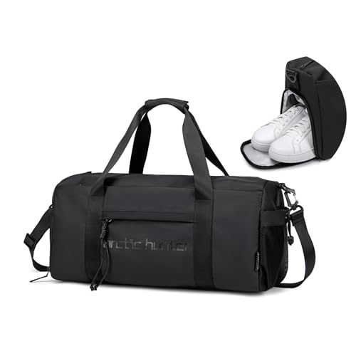 ARCTIC HUNTER AH Small Gym Bag Duffel Bag for Men Women with Shoe Compartment Ideal for Sports,Travel,and Overnight Trips, Athletic Gear Workout Weekender Bags, Black - style: Duffel Bag