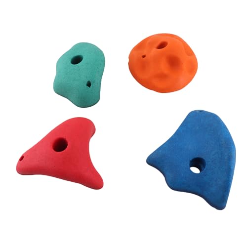 Climbing Holds Colorful Resin Fiber Diverse Shapes for Childrens Rock Wall, 5-Pack Set for Outdoor Play