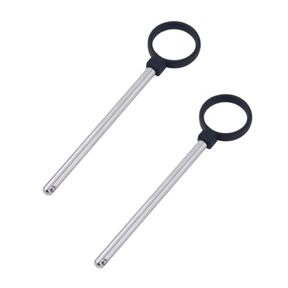 2pcs Ring Shaped Weight Stack Pin, 3/8 Inch Diameter Drop Set Pins Gym 4.4 Inch Gym Cable Machine Pins for Weight Stack Carbon Steel Loading Pin for Weight Plates Stack Extender Pin for Home Gym