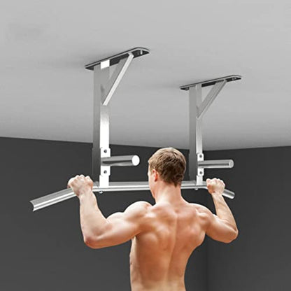 Wall Mounted Pull Up Bar,Ceiling Mounted Stainless Steel Heavy Duty Exercise Horizontal Bar,Reinforced Support Base,Load 300kg