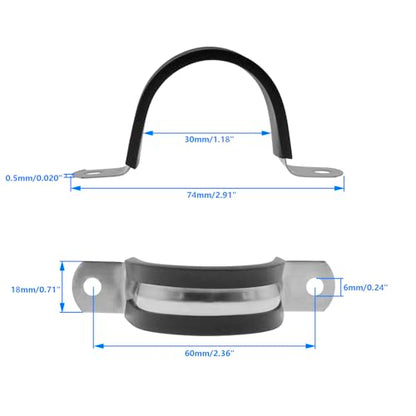 Rubber U Clamps,Two Hole U-Tube Strap Clamp Set,SAFYY EPDM Rubber Cushioned Insulated Clamp Rubber Lined Mounting U Brackets,U Shaped Pipe Tube Wire Clamps Clips Conduit Clamps (M30|1-3/16",15PCS) - size: M30|1-3/16",15PCS