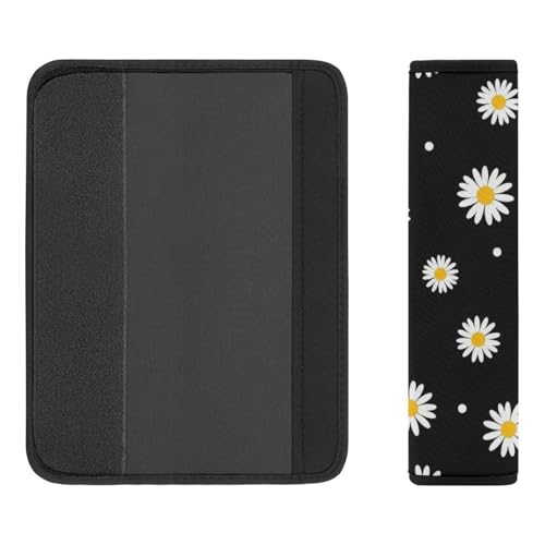 2 Pack Breathable Car Seat Belt Pad for Child, Stroller Pushchair High Chair, Floral Daisies Daisy Neck Strap Covers, Neck and Shoulder Support - color: Pattern 228