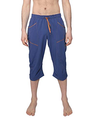 Ucraft "Xlite Rock Climbing Bouldering and Yoga Knickers ¾ Men's and Women's Capri Pants. Lightweight, Stretchy, Breathable - color: Deep Blue Melange, size: Medium