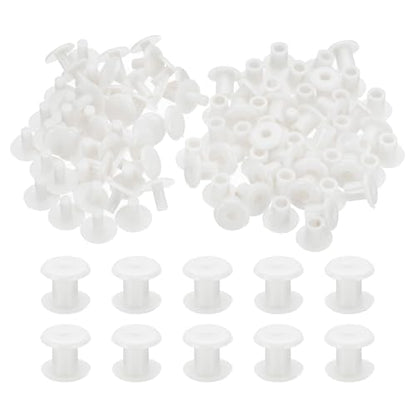 PATIKIL M5x6mm Plastic Binding Post, 50 Sets Plastic Chicago Screws Binding Screw Rivet Post Press-on Buckle for Leather Scrapbook Photo Albums, White - color: White, size: M5x6mm