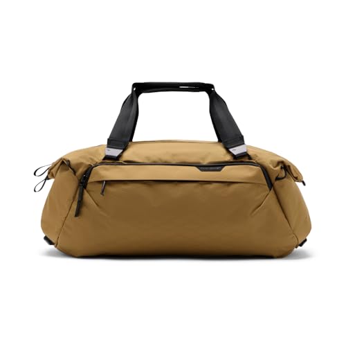 Peak Design Travel Duffel 35L, Coyote, Extra-Wide Single Zip Access, Weatherproof Shell, 4 External Pockets, Fits Packing Cubes & Camera Cubes, Ideal for Weekend Trips, Versatile Duffel Bag for Travel - color: Coyote, size: 35L