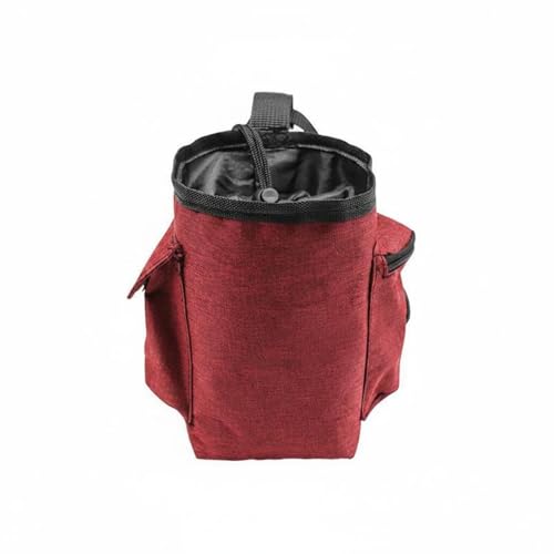 Climbing Chalk Pouch Chalk Bag Sports Chalk Pouch Brush Slot Secure Suitable for Climbing Weightlifting - color: Wine