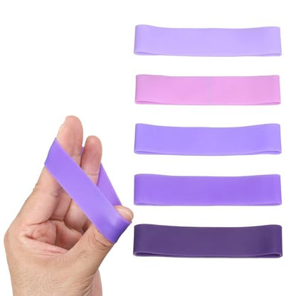 Finger Resistance Bands, Level Finger Grip Strengthener Grip Forearm Thumb Exerciser - color: Purple Series