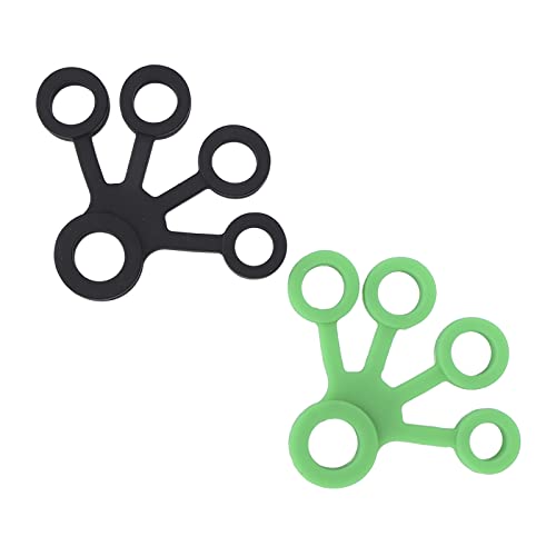 Finger Stretcher Silicone Resistance Bands Hand Strengthener for Finger Grip Exercise Hand Training Office Workers Travelers Dark Green Black 2 Pack 11LB