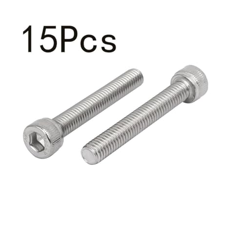 TOP-VIGOR 15Pcs M5-0.8 x 40mm Hex Socket Head Cap Screws, Allen Socket Drive DIN912, 304 Stainless Steel Replacement Machine Fastener Screws for Bicycle Motorcycle Machine Repairment - size: M5 x 40mm x 15pc