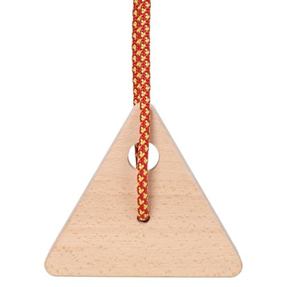 2Pcs Triangle Climbing Hangboard with Rope, Training Finger Grip, Fingerboard Rock Climbing for Outdoor Home - color: Brown-A