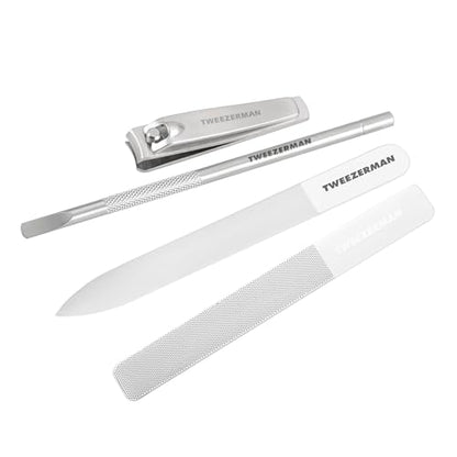 Tweezerman Glass Manicure Set-Clipper, Cuticle Pusher, Glass File, Buffer - style: MANICURE SET