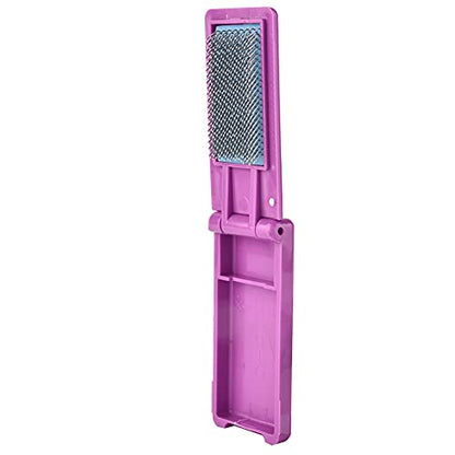 Dance Shoes Brush, Cleaner Suede Sole Wood Cleaning Dancing Shoe Footwear Ballroom Brushes Light Weight Care Tangos Portable Foldable Polishing Multifunction Boot Bristles Polish Applicator - color: Purple
