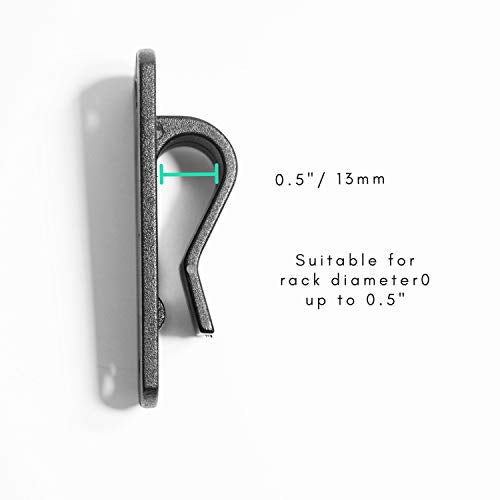 Vincita Bicycle Pannier Hooks DIY Mounting Hardware Kit for 13mm Rear Racks | Heavy-Duty Nylon 6 Replacement Clips Set of 2 to Convert Backpacks or Totes - size: Individual Hook Style / Rack Diameter Up to 13mm