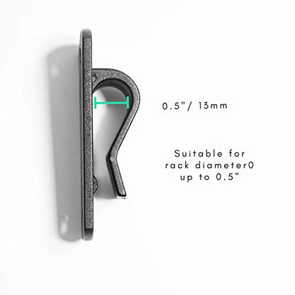 Vincita Bicycle Pannier Hooks DIY Mounting Hardware Kit for 13mm Rear Racks | Heavy-Duty Nylon 6 Replacement Clips Set of 2 to Convert Backpacks or Totes - size: Individual Hook Style / Rack Diameter Up to 13mm