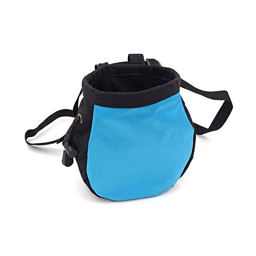 Chalk Bag,Rock Climbing Gear,Metal Powder Bags，with Zippered Pocket and Adjustable Waistband，Suitable for Fitness, Rock Climbing, Track and Field, Weightlifting, Billiards Chalk Bag (Blue)