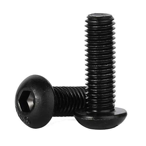 1/4-20 x 5/8" Button Head Socket Cap Screws, 50 PCS | Allen Socket Drive, Black Oxide, Grade 10.9 Alloy Steel, Fully Threaded - size: 1/4-20 x 5/8"