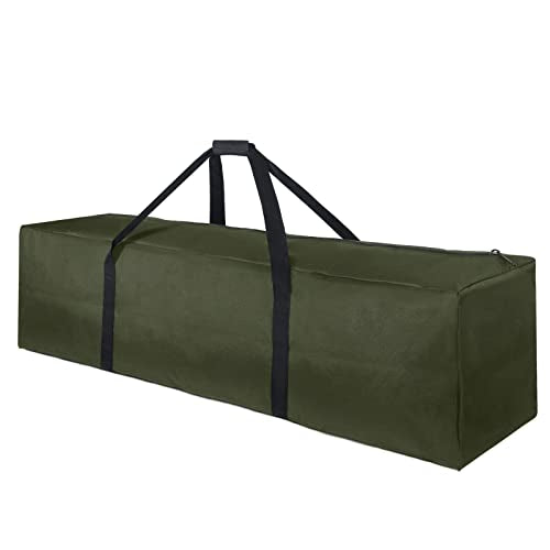 TOPDesign 1-Pack 46 Inch Extra Large Zippered Duffel Bag for Travel Camping Sports Equipment Storage, Waterproof Foldable Luggage Bag with Padded Handles (Green) - color: Green, size: 46 Inches