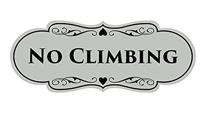 Signs ByLITA Designer No Climbing (Lt Gray) - Small - color: Lt Gray, size: 2 x 5" - Small (1 Pack)