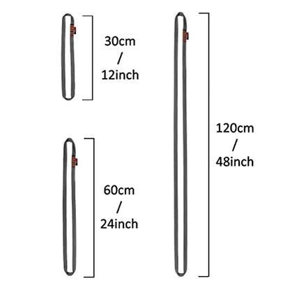 GM CLIMBING 16mm Nylon Sling Runner 22kN / 4950lbf CE UIAA Certified - color: Gray, size: 60cm / 24inch | Pack of 3