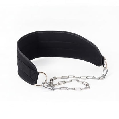 Weightlifting Belt with Iron Chain for Weighted Pull-Ups, Dips, and Calisthenics Strength Training