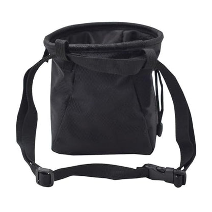 harayaa Chalk Bag Lightweight Adjustable Drawstring Pouch Non Slip Climbing Storage Resistant PVC Cloth Reusable Organizer Suitable for Bouldering - color: Black