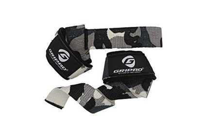 Gripad Heavy Duty Lifting Straps in Carry Pouch - Wrist Strap Set for Weight Lifting, Cross Training & Power Lifting - Strong Neoprene Gym Workout Deadlift Enhanced Grip and Stability - color: desert camo