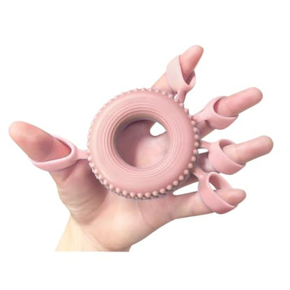 2-in-1 Silicone Hand & Finger Strengthener - Grip Exerciser for Wrist Pain Relief, Carpal Tunnel, Trigger/Mallet Finger - Desk Exercise Equipment for Office & Home Use