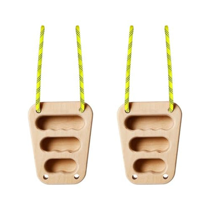 2X Wood Hangboard Rock Climbing Holds, Climbing Fingerboard for Doorway - Sturdy Core Strength Training Board for Beginners, 11x3x14cm (4.33x1.18x5.51in)