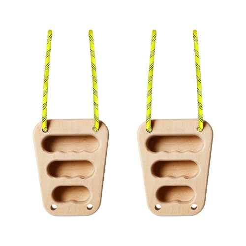 2X Wood Hangboard Rock Climbing Holds Hang Board for Climbers Sturdy Building Core Strength Fingerboard for Doorway Beginners (4.33x1.18x5.51 inch)