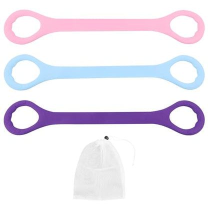 Figure 8 Resistance Bands for Women & Men, 3pcs Elastic Stretch Tubes with Massage Grips for Arm, Back, and Shoulder Training, Portable Home Gym/Yoga Exercise Equipment