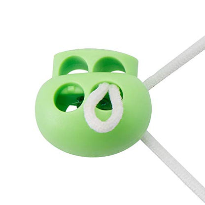 DYZD Plastic Cord Lock End Toggle Double Hole Spring Stopper Fastener Slider Toggles End (Green 10PCS) - color: Green