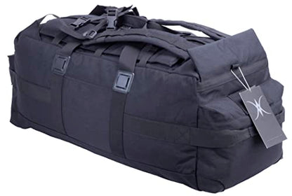 Large Military Duffle Bag Backpack Tactical Field Gear Equipment Duffel Bag Army Deployment Bag 85L - color: Black