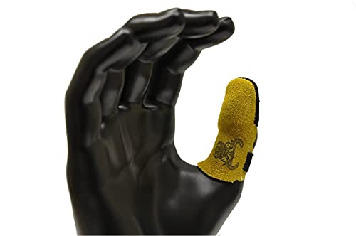 G & F 8128L Cowhide Leather Finger Guard, Finger Protection, Size Large,Tan - size: Large, style: Finger Guard